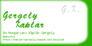 gergely kaplar business card
