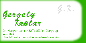 gergely kaplar business card